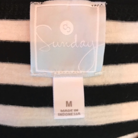 2/$22 Sunday Nautical Stripe W/Lacing V Neck Top - Picture 5 of 5